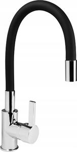 Miscelatore Da Cucina Flex Cromo/Nero Aqui Rub Miscelatore Monocomando Da Cucina