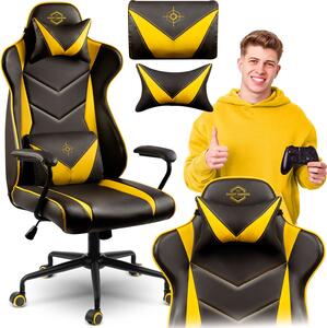 Sedia da gioco per ufficio Sofotel Blitzcrank - Sedia girevole ergonomica, gialla e nera