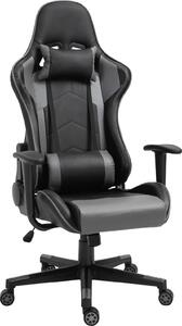 Fortuna Lai Sedia da ufficio ergonomica Sedia da gaming Sedia girevole in ecopelle e schiuma Sintetica Nera 67,5x74x126-136 cm per lavorare e giocare comodamente