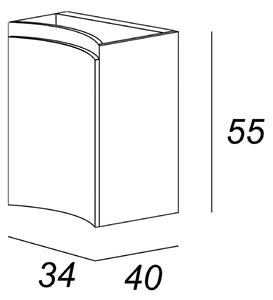 Struttura pensile da bagno (modulare) Vague 1 cassetto 1 anta bianco L 34 cm