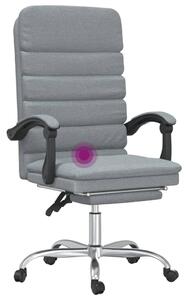 VidaXL Sedia da ufficio con funzione massaggio in tessuto grigio chiaro