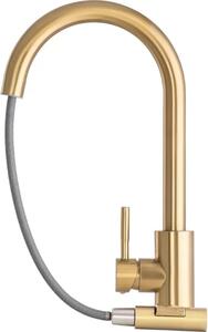 Rubinetto da cucina, 40 cm, oro, 360°, bocca girevole, Julia