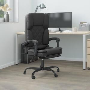 The Living Store Sedia da ufficio con funzione massaggio in ecopelle nera