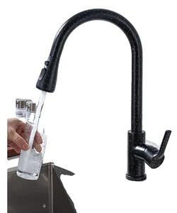 Rubinetto da cucina, design estraibile, superficie nichelata, 04043PBWM Star Black
