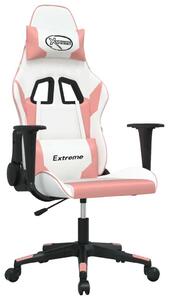 VidaXL Sedia da gioco in ecopelle bianca e rosa
