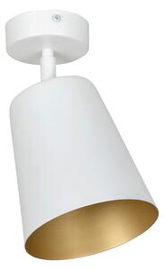 Faretto Spot 1 Luce Prism Con Cono In Acciaio Bianco E Oro Interno