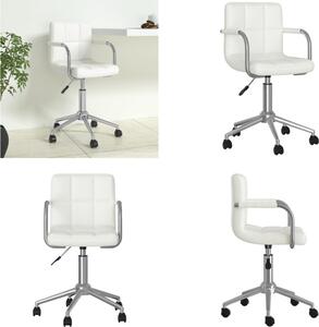 VidaXL Sedia da ufficio girevole in Pelle finta bianca - Sedia da ufficio - Sedie da ufficio - Sedia - Sedie