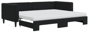 VidaXL Divano letto estraibile con materasso Nero 90x200 cm Velluto