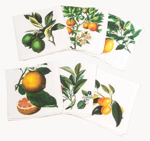 Set di 6 tovaglioli in lino Citruses White