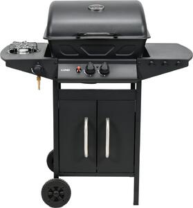 Griglia a gas 8kW, 2+1 bruciatori, acciaio 91,3 × 46 × 102 cm