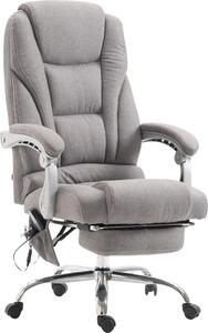 Sedia massaggiante ergonomica - Confortevole sedia da ufficio - Altezza regolabile e poggiapiedi | Colore: Grigio