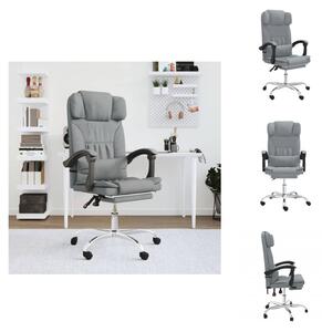 VidaXL Sedia da ufficio con funzione massaggio in tessuto grigio chiaro - Sedie da ufficio