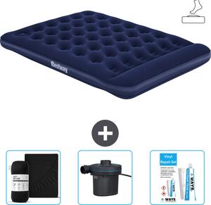 Materasso gonfiabile Bestway - 2 persone - 152 x 203 x 28 cm - Blu - Accessori inclusi