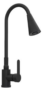 Rubinetto da cucina Rubinetto acqua Rubinetto miscelatore da cucina Flessibile 2 tipi di getto Nero 10904