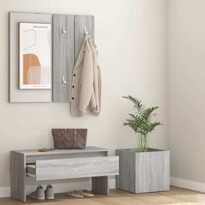 The Living Store Set di mobili per corridoio in legno grigio Sonoma