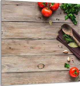 PIATTO IN VETRO PER CUCINA 60x65 legno