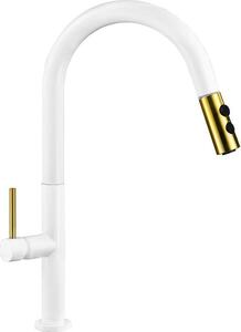 Mexen Ava miscelatore da cucina, bianco/oro - 672800-25