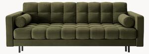 Divano letto 3 posti effetto velluto con contenitore Bali, larg. 222 cm