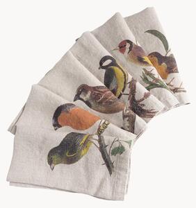 Set di 6 tovaglioli in lino Small Birds