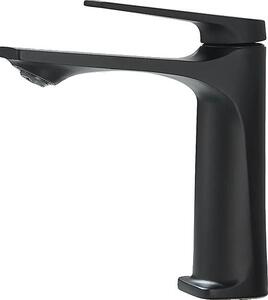 Rubinetto per lavabo, monocomando, montaggio su piano, nero opaco