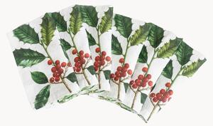 Set di 6 tovaglioli in lino Holly & Mistletoe