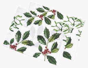 Set di 2 tovagliette in lino Holly & Mistletoe
