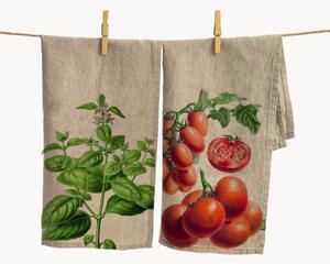 Set di 2 strofinacci in lino Tomato & Basil