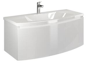 Mobile da bagno sotto lavabo con top Sole L 100 x in mdf bianco