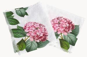 Set di 2 asciugamani ospite in lino Hydrangea