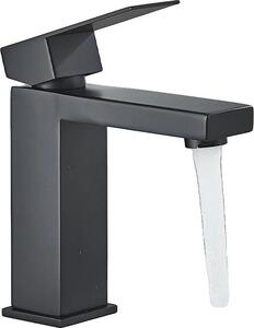 Rubinetto per lavabo, montato a soffitto, acciaio inossidabile resistente, nero corto