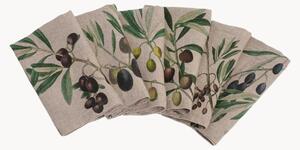 Set di 6 tovaglioli in lino Olives