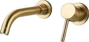 Rubinetto per lavabo, comando monocomando, superficie, oro spazzolato