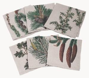 Set di 6 tovaglioli in lino Trees Conifers