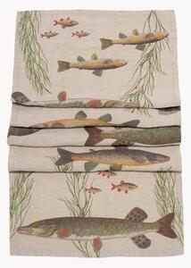 Runner da tavolo in lino Freshwater Fish