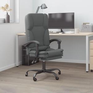 The Living Store Sedia da ufficio con funzione massaggio in tessuto grigio scuro