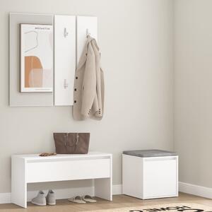 The Living Store Set di mobili per corridoio in legno bianco