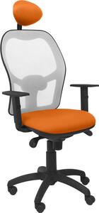 Sedia Jorquera seduta in rete grigia bali orange con poggiatesta fisso