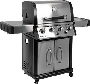 Barbecue a gas esclusivo da 17,5 kW, 4+1 bruciatori, acciaio inossidabile, 147 x 58 x 127 cm