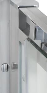 Box doccia quadrato scorrevole Quad 80 x 80 cm, H 190 cm in alluminio e vetro, spessore 6 mm trasparente cromato