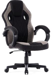 SENSE7 Prism Gaming Chair Tessuto Nero-Grigio - Sedia da ufficio ergonomica Sedia da scrivania per PC Gamer FlowTech™ , schiuma HR, tessuto HDF™