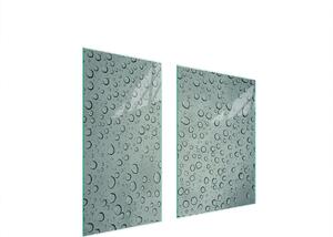 Piastre copri fornelli 2 pezzi 75x52 Copri piano cottura in Vetroceramica tagliere in vetro goccia grigia