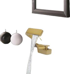 Rubinetto per lavabo, a soffitto, con comando per acqua calda e fredda, oro