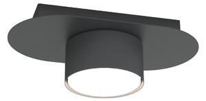 Lampada Da Soffitto 1 Luce Diaz In Acciaio Nero Diffusore A Cilindro