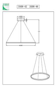 Fabas Luce Lampada LED a sospensione Giotto, Ø 100 cm, a 1 luce, nero