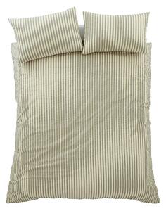 Set copripiumino e federa verde per letto singolo 135x200 cm Cotton Rich Woven Stripe – Pineapple Elephant
