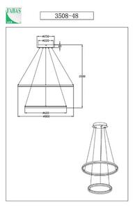 Fabas Luce Lampada LED a sospensione Giotto, Ø 80 cm, a 2 luci, nero