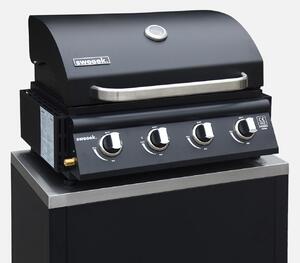 Barbecue a gas a 4 bruciatori, Nero