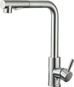 Rubinetto da cucina, ugello spray estraibile, acqua calda e fredda, nichel spazzolato