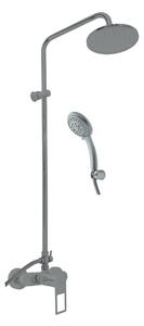 Slezák-RAV Rubinetto con soffione e doccetta NIL - grigio metallo lucido, Colore: GRIGIO METALLO - lucido, Finitura superficiale: PVD, Dimensioni: 150 mm
