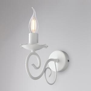 Applique Provenzale Alma 1 Luce Ferro Battuto Bianco Shabby